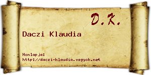 Daczi Klaudia névjegykártya